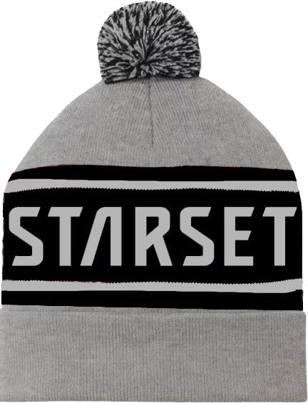 STARSET STRIPED GREY POM BEANIE