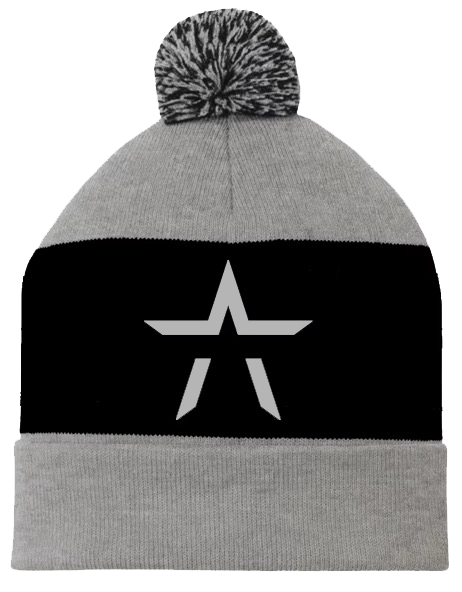 STARSET STRIPED GREY POM BEANIE