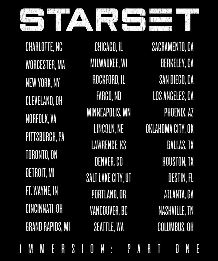 IMMERSION: Part One US TOUR T - STARSET Merchandise